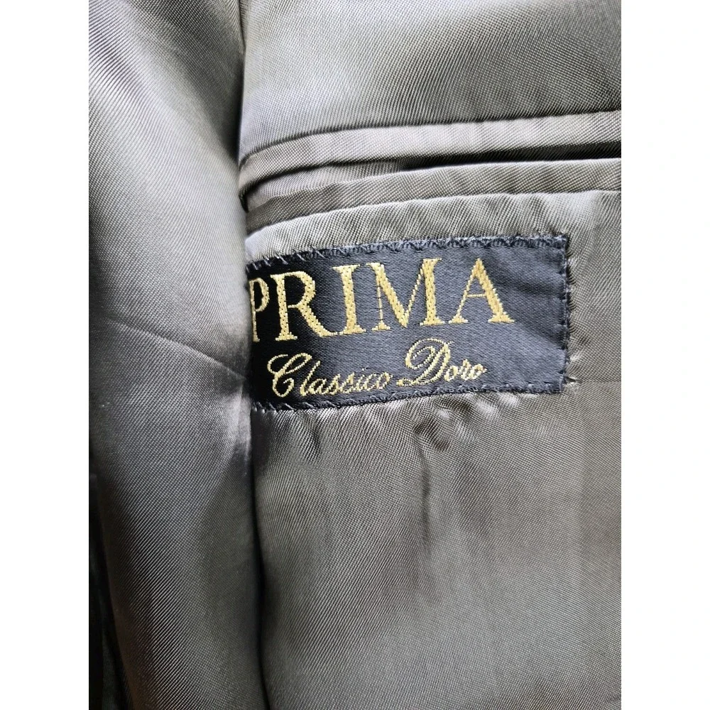 Prima Mens Wool Sports Coat 44R Blue Brown Check Made in Canada 3 Button H806